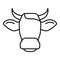 Cow head horns icon, outline style