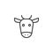 Cow head line icon