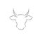 Cow Head, Livestock Line Icon. Vector Line Art Cow Face, Farm, Meat or Milk Symbol