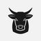 Cow head silhouette. Farm animal icon