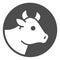 Cow head solid icon, dairy products concept, beef sign on white background, Cow face icon in glyph style for mobile