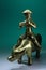 Cow Herder brass miniature