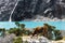 Cow, lake and waterfall in Huascaran National Park