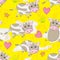 Cow land seamless pattern