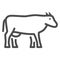 Cow line icon, livestock concept, cow cattle sign on white background, Dairy cow silhouette icon in outline style for