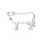 Cow one line art of horse. Continuous line drawing of livestock, domestic animal.