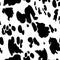 Cow pattern. Seamless texture with domestic animal skin imitation effect. Black spots on white. Animalistic print for