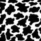 Cow seamless pattern. Black cartoon spots. Dalmatin or moo skin. Vector print