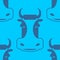 Cow seamless pattern. Head of bull pattern. beef texture.