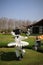 Cow-shaped artwork in the outdoor garden at Boon Rawd Farm, Chiang Rai, Thailand, March 6, 2020