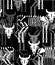 Cow skeleton pixel art pattern seamless. 8 bit Farm animal bones background. Bull anatomy texture. vector ornament