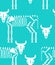 Cow skeleton pixel art pattern seamless. 8 bit Farm animal bones background. Bull anatomy texture. vector ornament