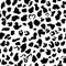 Cow skin. Dalmatians dog spots. animal skin seamless pattern. Black and white. Animal print texture.