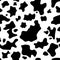 Cow skin. Seamless pattern. Cow or dalmatian spots. Black and white.  Animal print, texture.