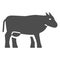 Cow solid icon, livestock concept, cow cattle sign on white background, Dairy cow silhouette icon in glyph style for