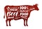 Cow symbol. Meat, beef vector illustration