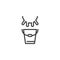 Cow udder and bucket line icon
