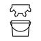 Cow udder and milk bucket line style icon vector design