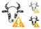 Cow warning Mosaic Icon of Rugged Items