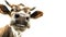 a cow on white background is looking down