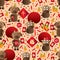 Cow year zodiac Chinese seamless pattern