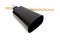 Cowbell percussion musical instrument, black metal with a wooden stick