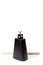 Cowbell percussion musical instrument, black metal with a wooden stick