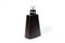 Cowbell percussion musical instrument, black metal with a wooden stick