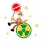 cowboy america stop nuclear activity sign cartoon doodle flat design vector illustration