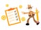 cowboy america and daily task checklist form business cartoon doodle flat design vector illustration