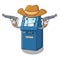 Cowboy ATM machine isolated with the mascot
