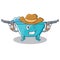 Cowboy bathtub character cartoon style