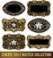 Cowboy belt buckle vector collection set design