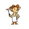 Cowboy Billy Goat Barbecue Chef Mascot