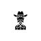 Cowboy black icon concept. Cowboy flat vector symbol, sign, illustration.