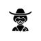 Cowboy black icon, vector sign on isolated background. Cowboy concept symbol, illustration