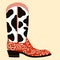 Cowboy boot decoration.Western symbol