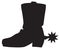 Cowboy Boot with Spur in Silhouette