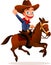 Cowboy boy riding horse