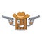 Cowboy brown wooden fence isolated on character