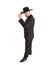 Cowboy businessman tipping hat