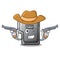 Cowboy button enter in the shape mascot