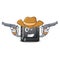 Cowboy button f2 in the shape character