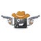 Cowboy button f8 in the shape character