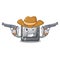 Cowboy button I on a keyboard mascot