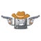 Cowboy button K isolated with the mascot