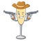 Cowboy champagne character cartoon style
