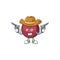 Cowboy character sweet mangosteen isolated on cartoon