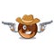 Cowboy chocolate donut character cartoon