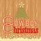 Cowboy Christmas card with decor rope tree